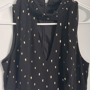 WHBM Elegant Black and Gold Women's Dress, Sleeveless